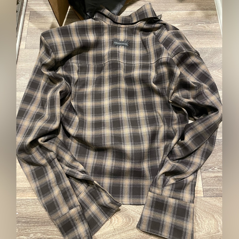 KWAME ADUSEI Kafra Top Brown Plaid Top - Picture 6 of 9